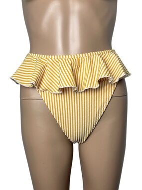 New Montce Canary Stripe Tamarindo Ruffle High-Leg French Cut Bikini Bottom